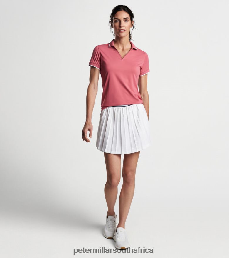 Cape Red/White Women Peter Millar Betty Drop V Polo Apparel B62P4F44