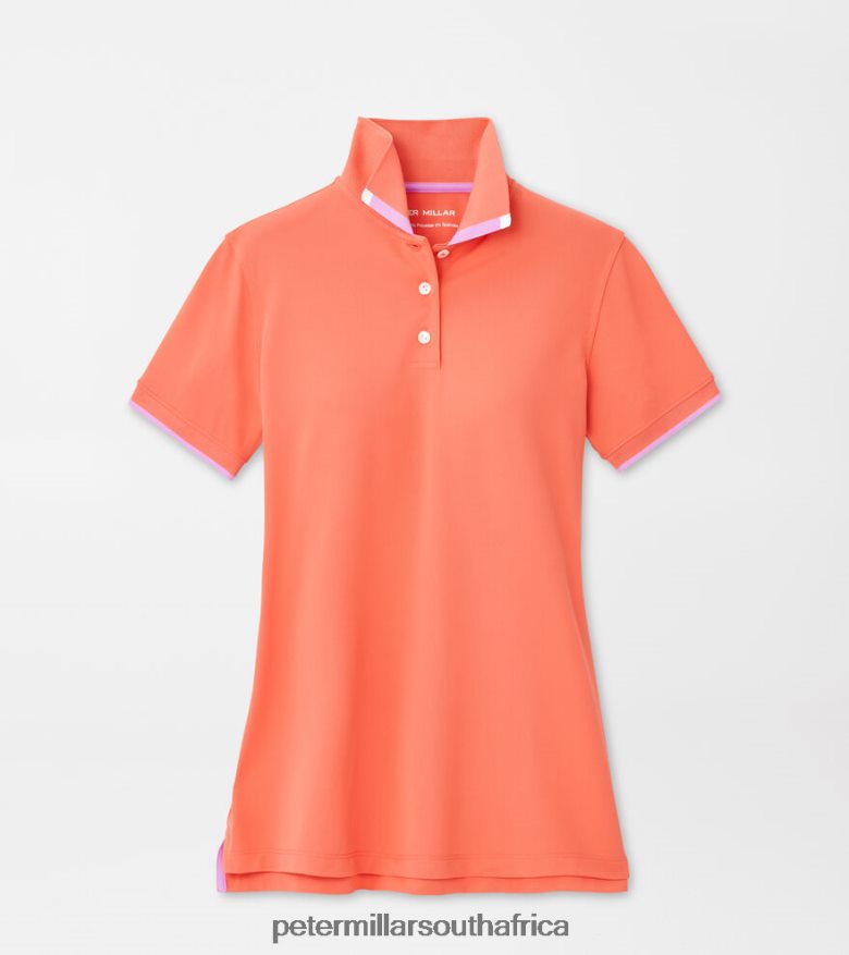 Coral Rose Women Peter Millar Whitworth Sport Mesh Polo Apparel B62P4F20