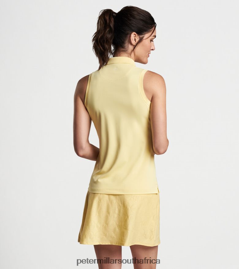 Morning Sun/White Women Peter Millar Chrissie Sleeveless Polo Apparel B62P4F46