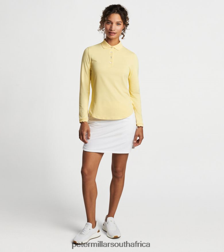 Morning Sun Women Peter Millar Opal Long-Sleeve Stretch Jersey Polo Apparel B62P4F74