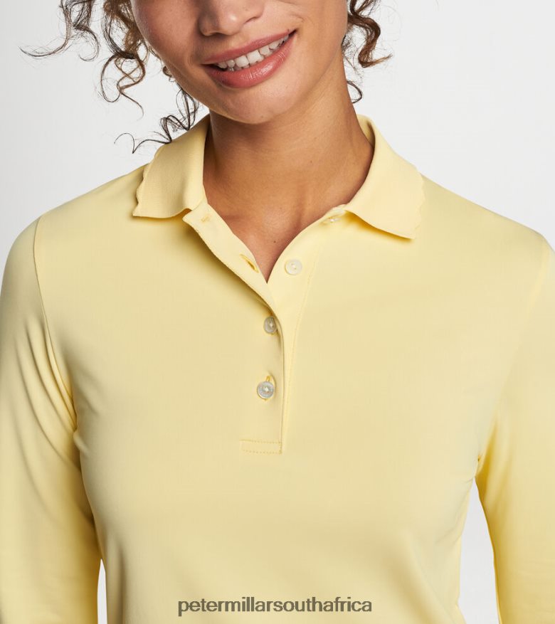 Morning Sun Women Peter Millar Opal Long-Sleeve Stretch Jersey Polo Apparel B62P4F74