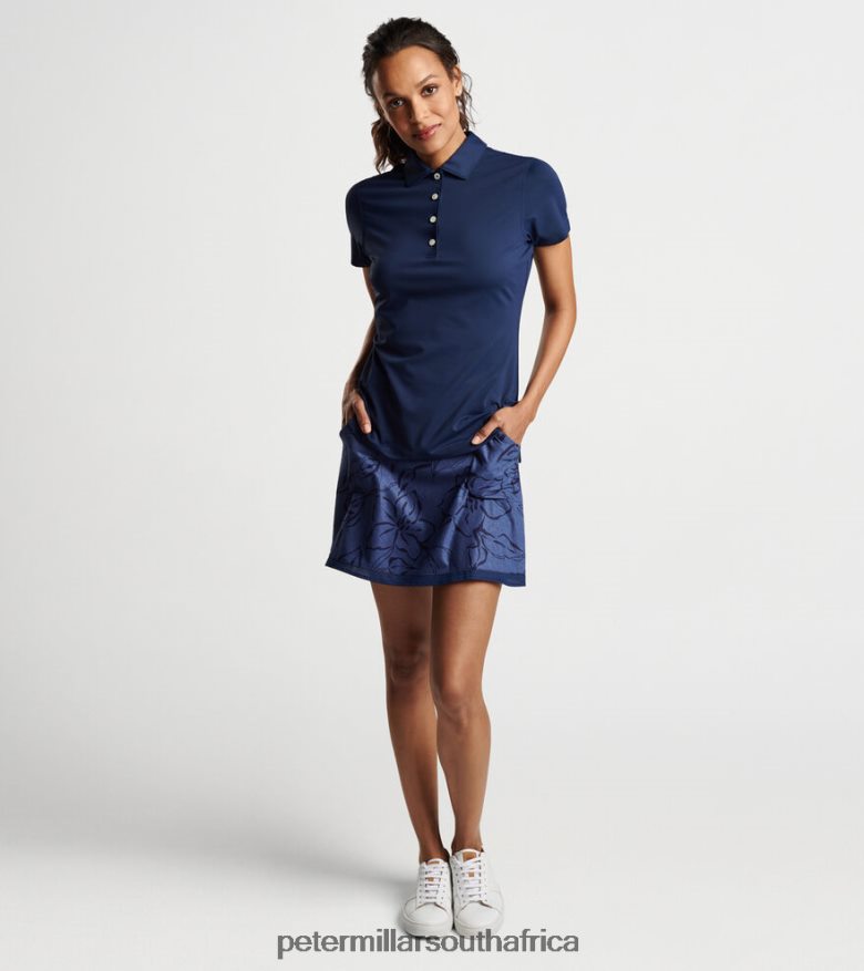 Navy Women Peter Millar Button Polo Apparel B62P4F25