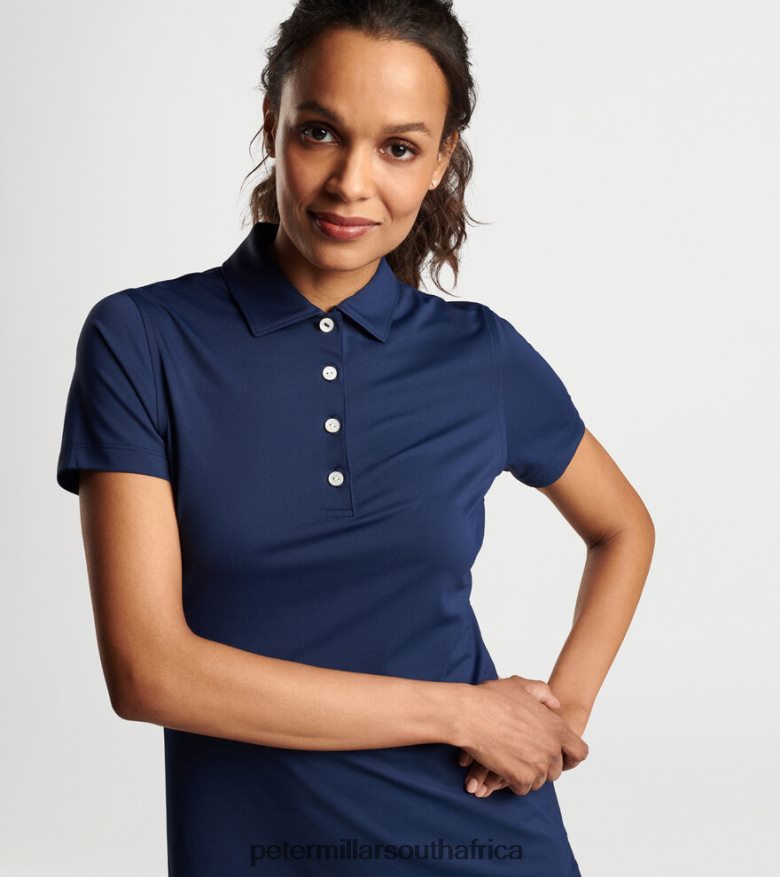 Navy Women Peter Millar Button Polo Apparel B62P4F25