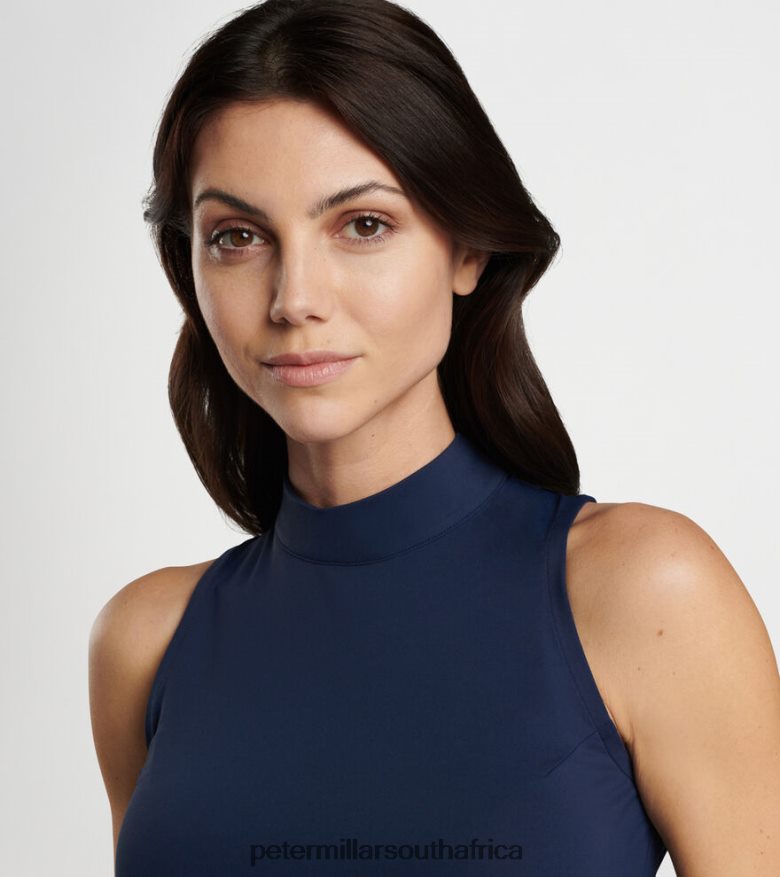 Navy Women Peter Millar Scottie Mock Neck Shell Apparel B62P4F56