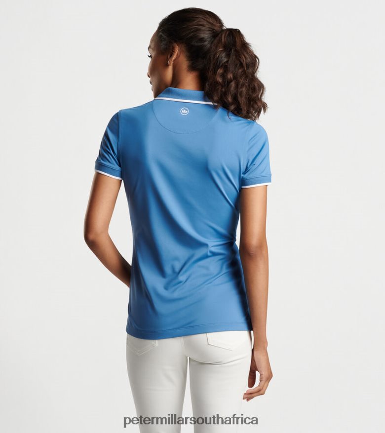 Storm/White Women Peter Millar Betty Drop-V Polo Apparel B62P4F18