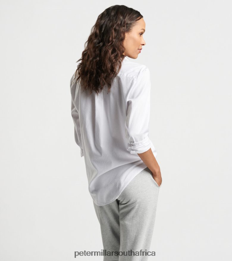 White Women Peter Millar Garment-Dyed Cotton Button Up Blouse Apparel B62P4F72