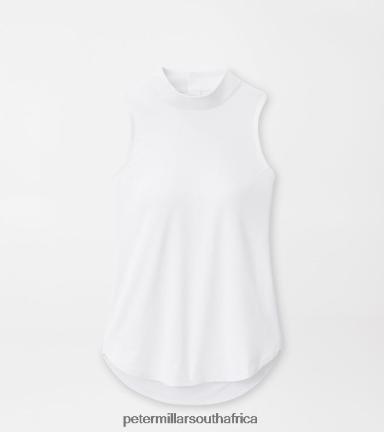 White Women Peter Millar Scottie Sleeveless Mock Neck Shell Apparel B62P4F67