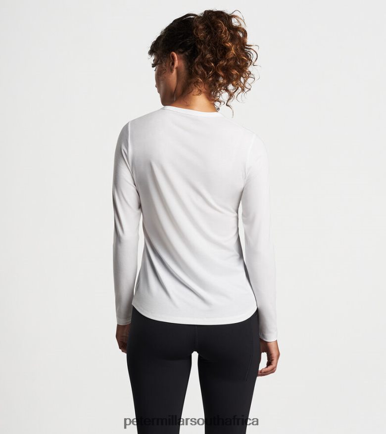 White Women Peter Millar Vinyasa Performance Long-Sleeve T-Shirt Apparel B62P4F68