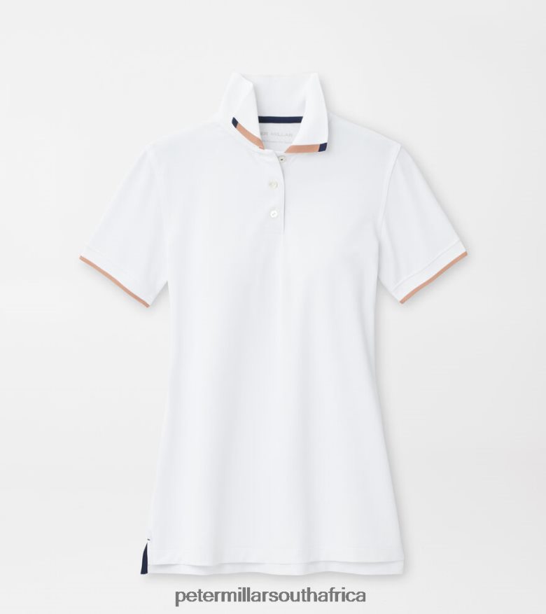 White Women Peter Millar Whitworth Sport Mesh Polo Apparel B62P4F22