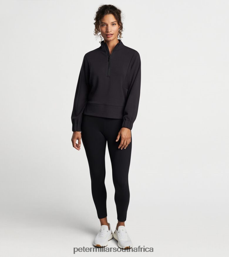 Black Women Peter Millar Flora Knit Half-Zip Pullover Apparel B62P4F121