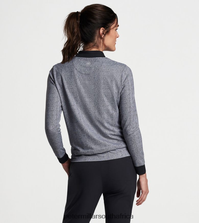 Black Women Peter Millar Hexagons Print Birdie Sport Sweatshirt Apparel B62P4F143