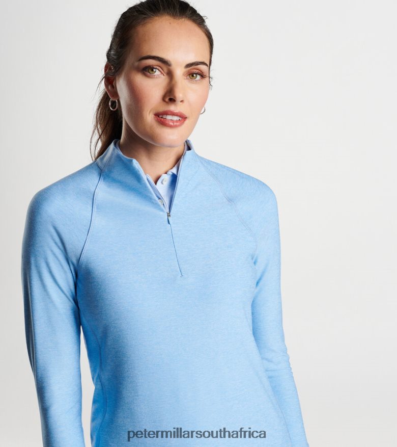 Cottage Blue Women Peter Millar Melange Raglan-Sleeve Perth Layer Apparel B62P4F124