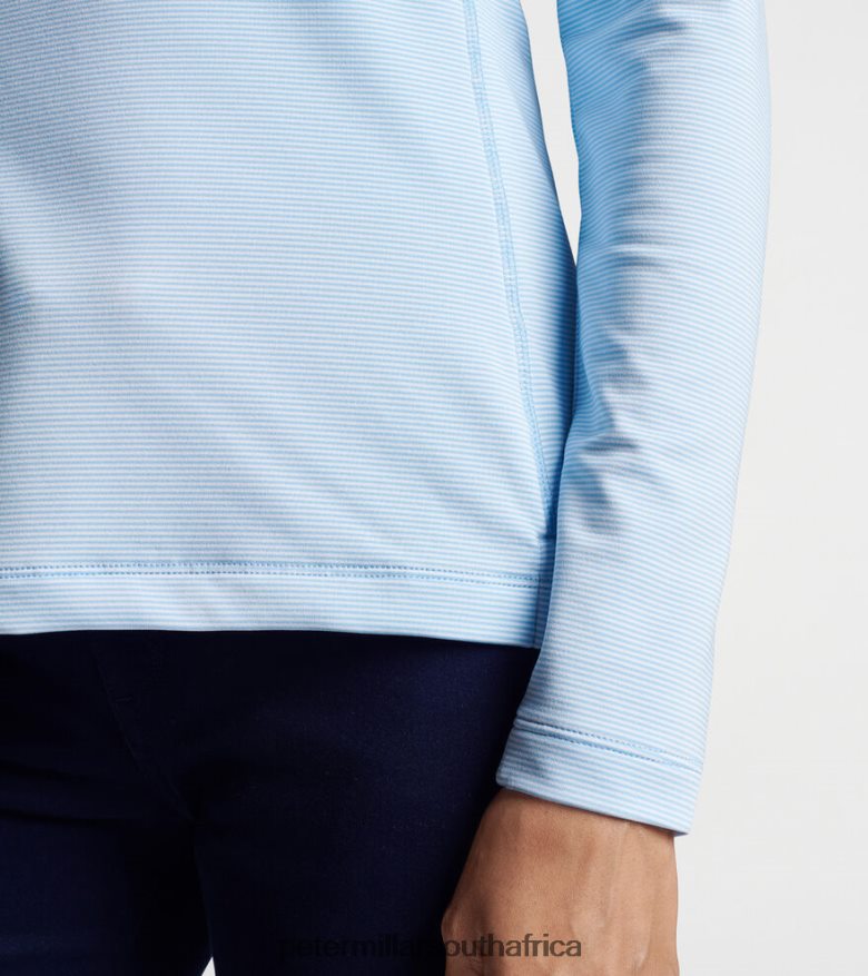 Cottage Blue Women Peter Millar Sugar Stripe Perth Layer Apparel B62P4F116