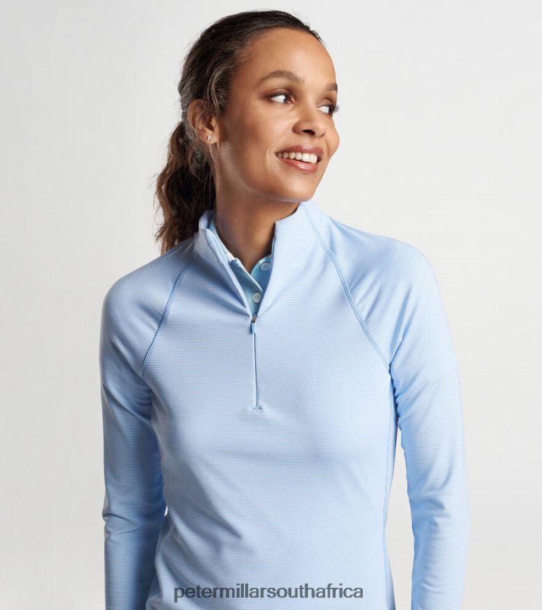 Cottage Blue Women Peter Millar Sugar Stripe Perth Layer Apparel B62P4F116