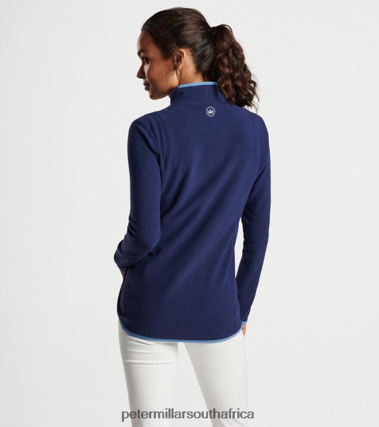 Navy Women Peter Millar Garland Microfleece Pullover Apparel B62P4F100