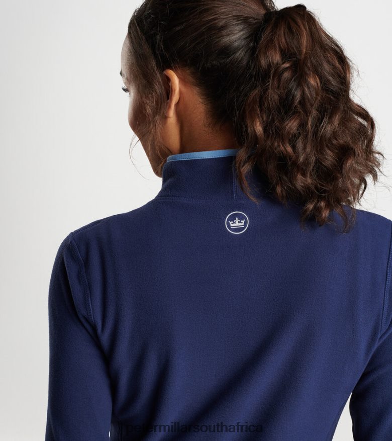 Navy Women Peter Millar Garland Microfleece Pullover Apparel B62P4F100