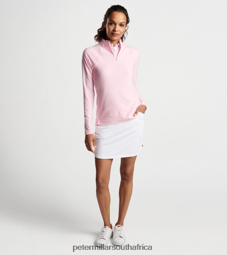 Palmer Pink Women Peter Millar Melange Raglan-Sleeve Perth Layer Apparel B62P4F125