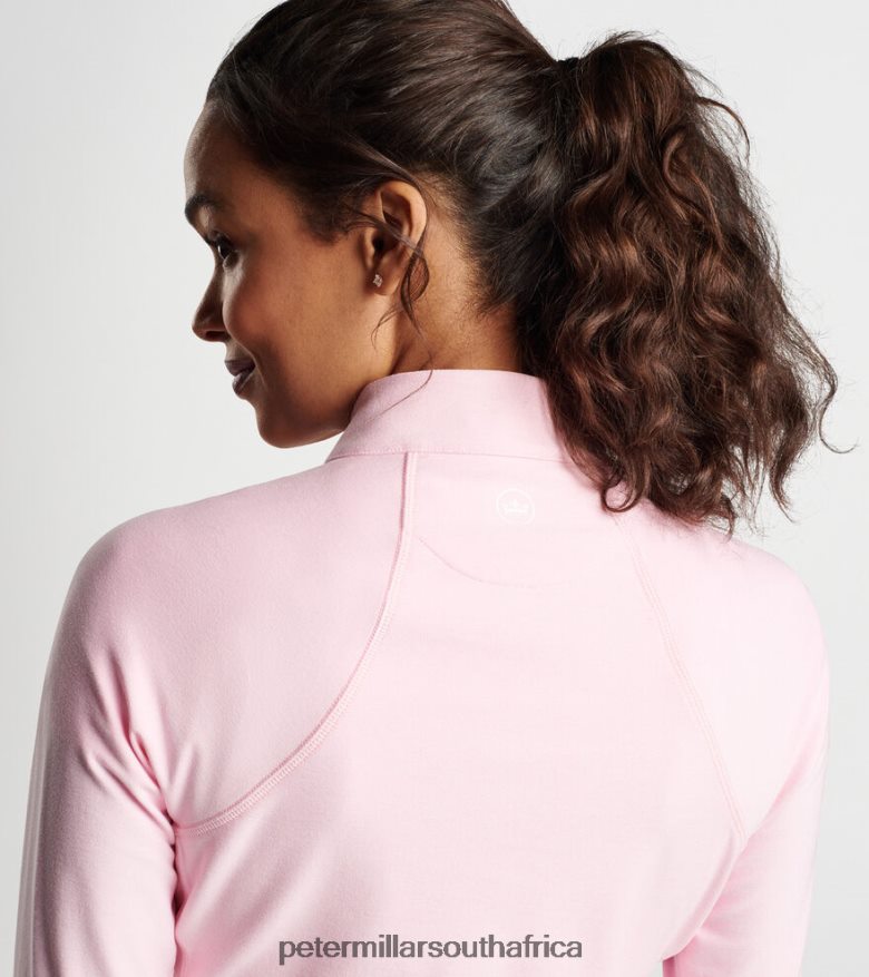 Palmer Pink Women Peter Millar Melange Raglan-Sleeve Perth Layer Apparel B62P4F125