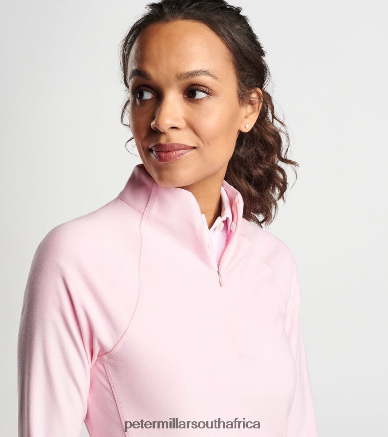 Palmer Pink Women Peter Millar Melange Raglan-Sleeve Perth Layer Apparel B62P4F125