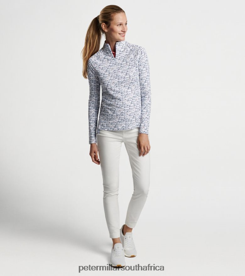 White Women Peter Millar Birdie Print Raglan Sleeve Perth Layer Apparel B62P4F140