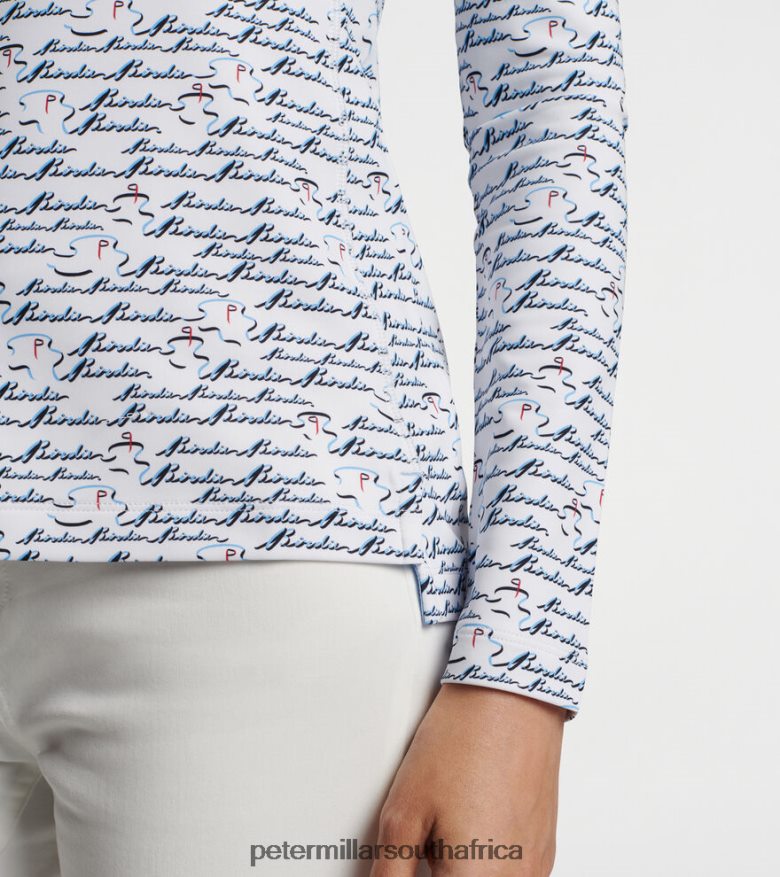 White Women Peter Millar Birdie Print Raglan Sleeve Perth Layer Apparel B62P4F140