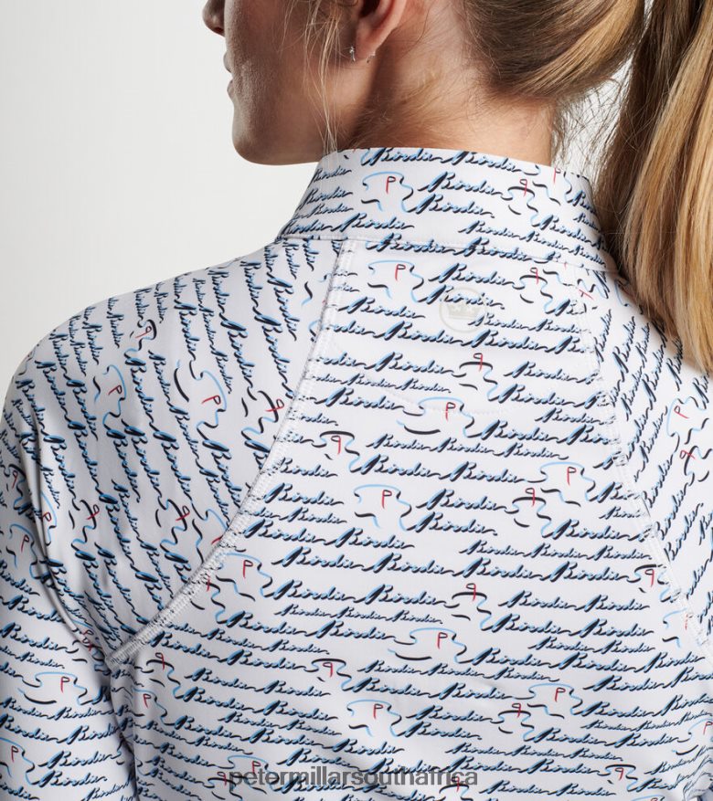 White Women Peter Millar Birdie Print Raglan Sleeve Perth Layer Apparel B62P4F140