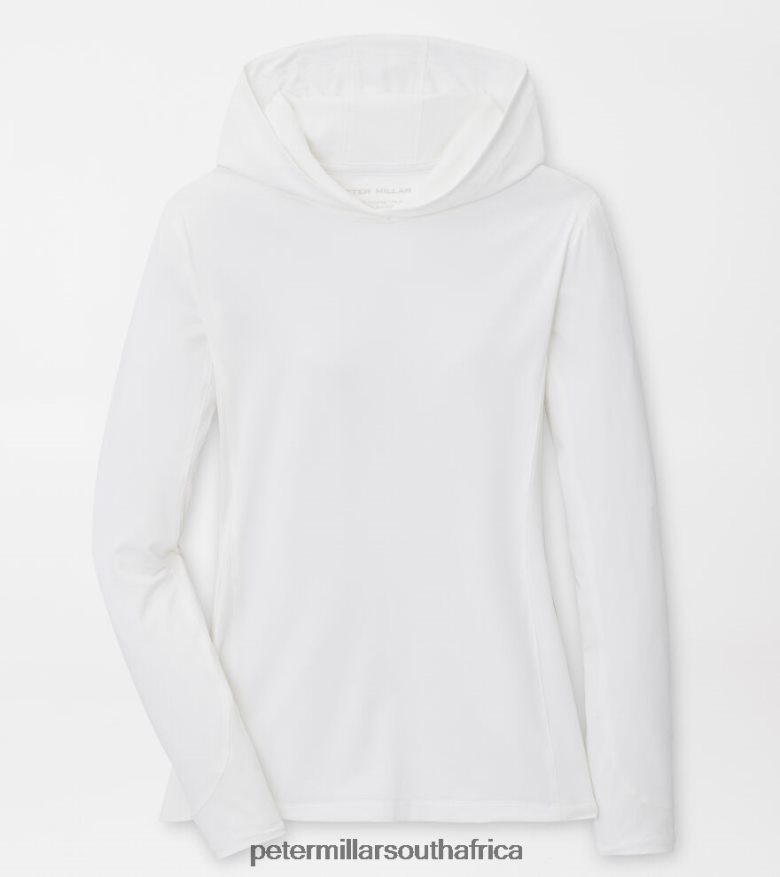 White Women Peter Millar Lightweight Hooded Sun Shirt Apparel B62P4F112