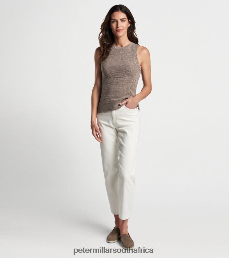 Espresso Women Peter Millar Campbell Ottoman Rib Sleeveless Sweater Apparel B62P4F92
