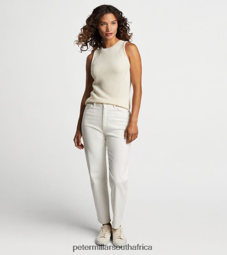 Ivory Women Peter Millar Campbell Ottoman Rib Sleeveless Sweater Apparel B62P4F93