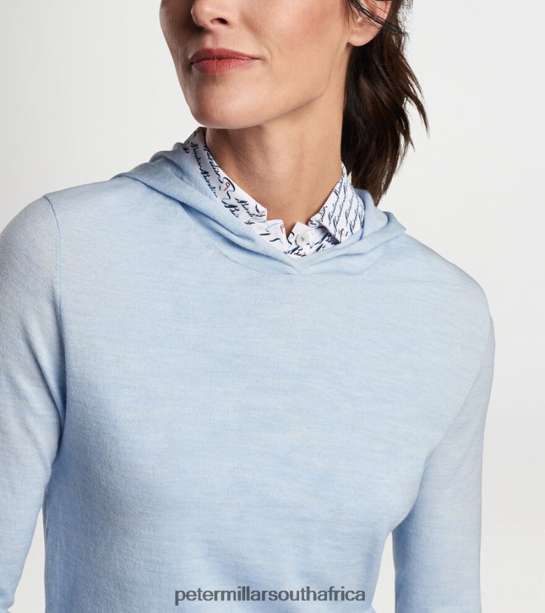 Light Cottage Blue Women Peter Millar Excursionist Flex Popover Hoodie Apparel B62P4F97
