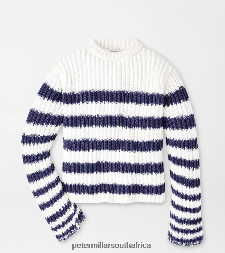 White/Navy Women Peter Millar Alek Wide Sleeve Stripe Sweater Apparel B62P4F98